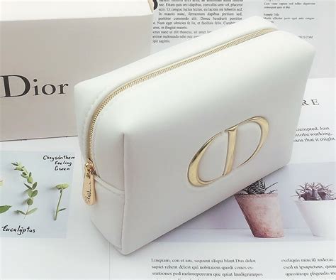 dior white cosmetic bag|Dior black and white bag.